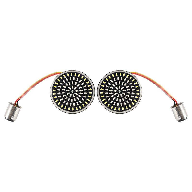for Softail Touring Dyna Sportster Amber 1157 LED Turn Signal Light Inserts Lamp