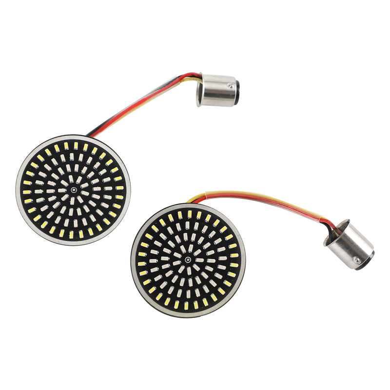 for Softail Touring Dyna Sportster Amber 1157 LED Turn Signal Light Inserts Lamp