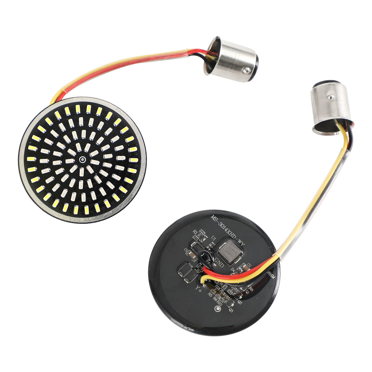 for Softail Touring Dyna Sportster Amber 1157 LED Turn Signal Light Inserts Lamp