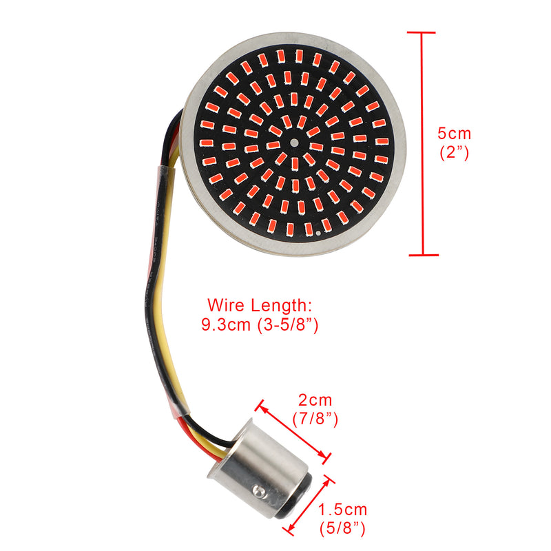 for Softail Touring Dyna Sportster Red 1157 LED Turn Signal Light Inserts Lamp