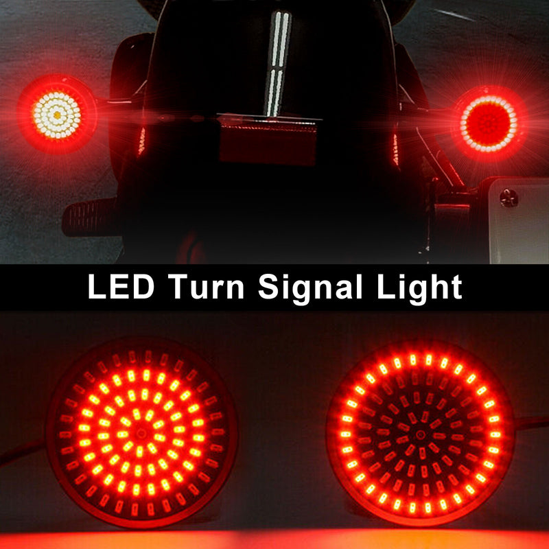 for Softail Touring Dyna Sportster Red 1157 LED Turn Signal Light Inserts Lamp