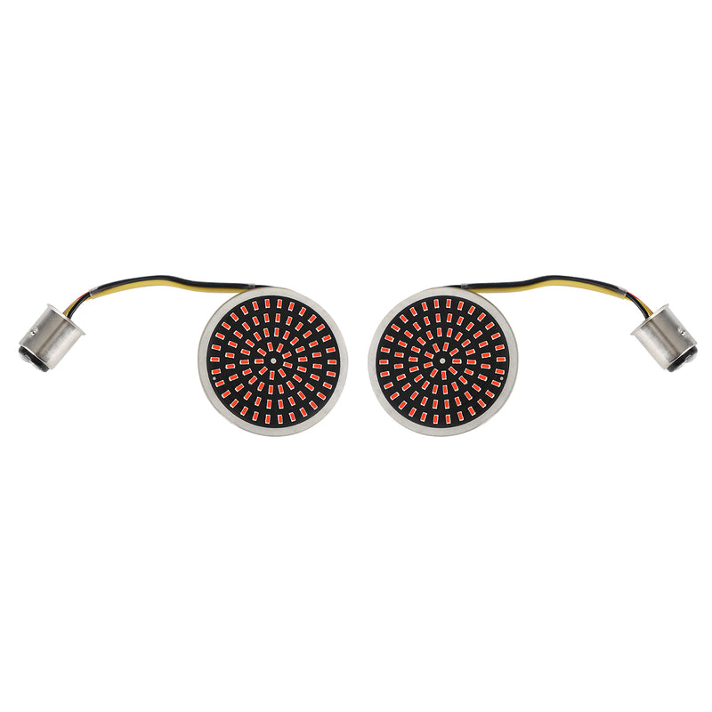 for Softail Touring Dyna Sportster Red 1157 LED Turn Signal Light Inserts Lamp
