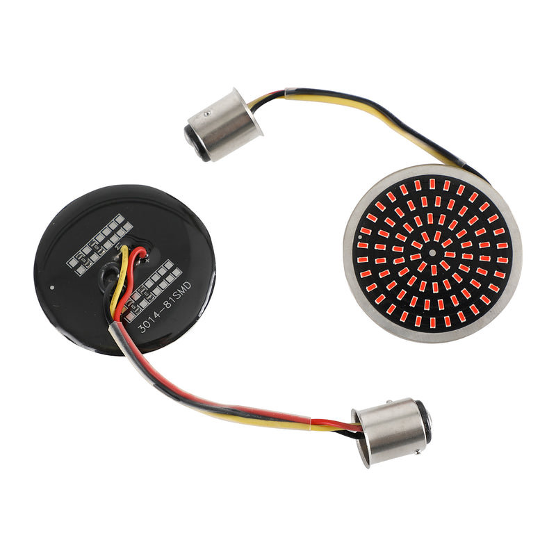 for Softail Touring Dyna Sportster Red 1157 LED Turn Signal Light Inserts Lamp