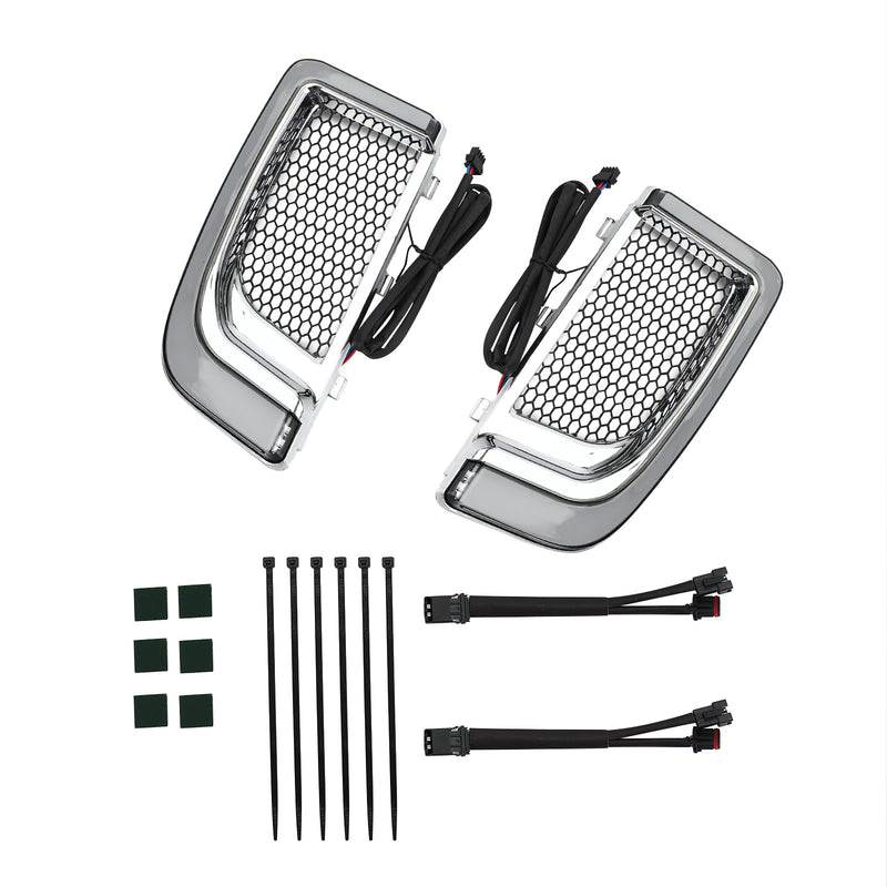 Electra FLH/T Road Glide Silver Tracer LED Lower Fairing Lower Grills Lights