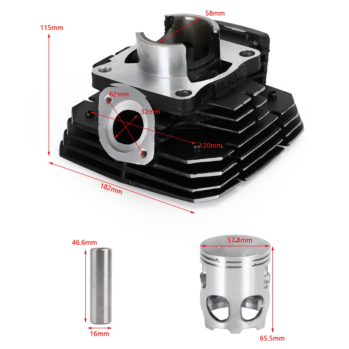 Yamaha RX135 RX-King RXK 135 RX King Piston Cylinder Barrel Ring Kit 58mm