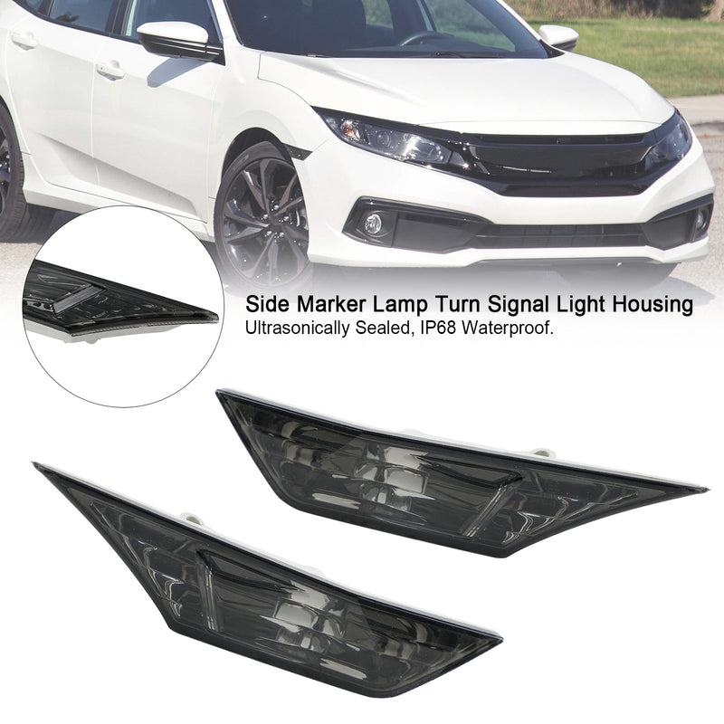 2016-2021 Honda Civic Smoked Side Marker Lamp Turn Signal Light Housing