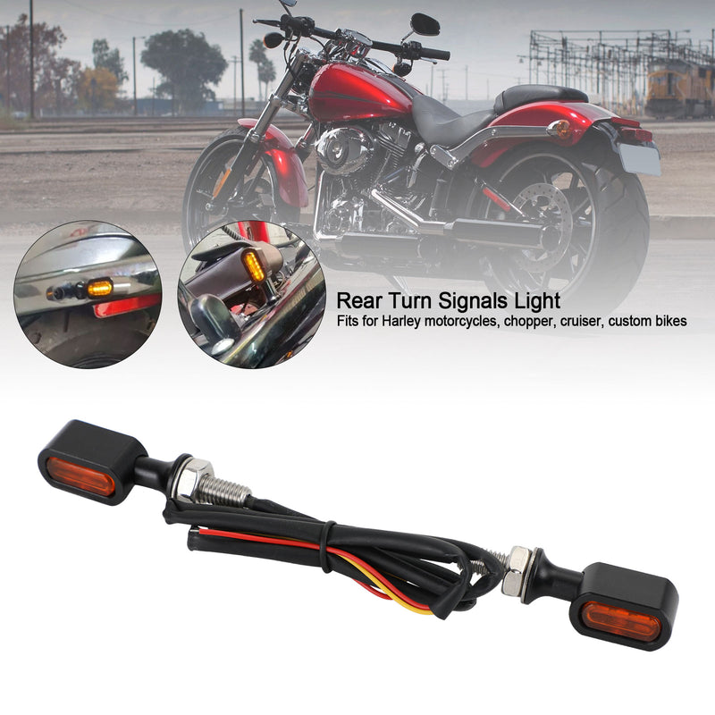 Sportster Touring Dyna Black Amber LED Rear Mini Turn Signal Indicator