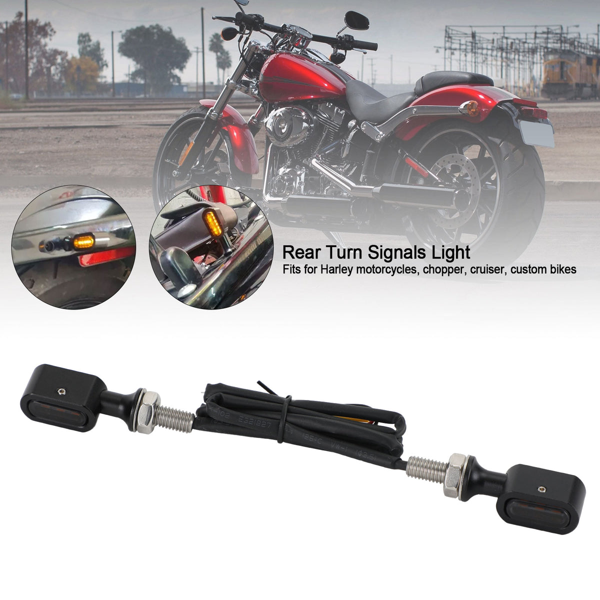 Sportster Touring Dyna Black Smoke LED Rear Mini Turn Signal Indicator
