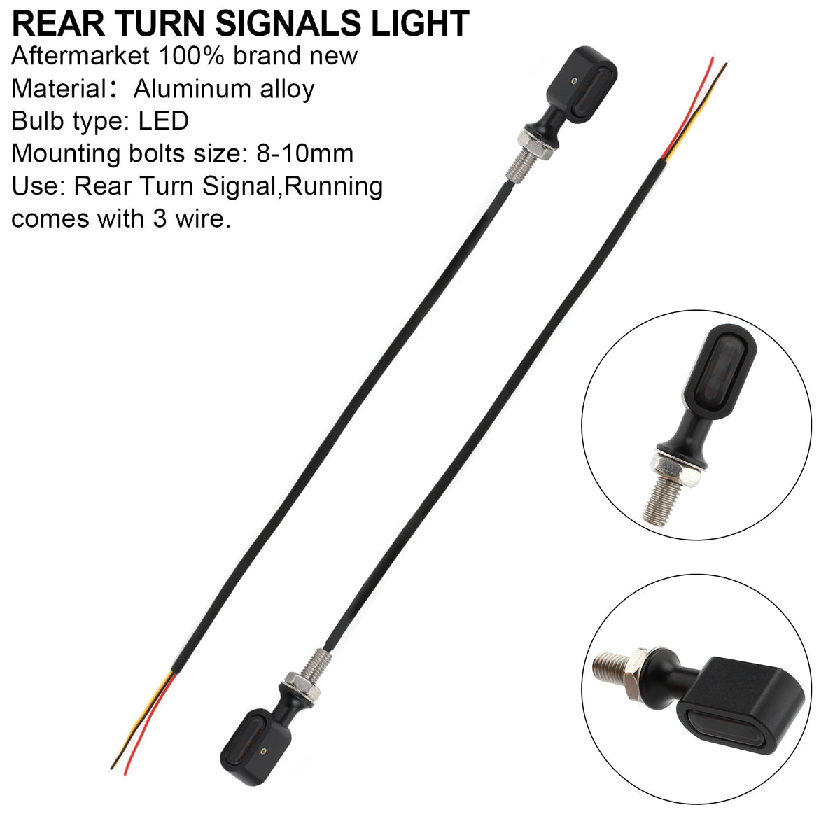 Sportster Touring Dyna Black Smoke LED Rear Mini Turn Signal Indicator