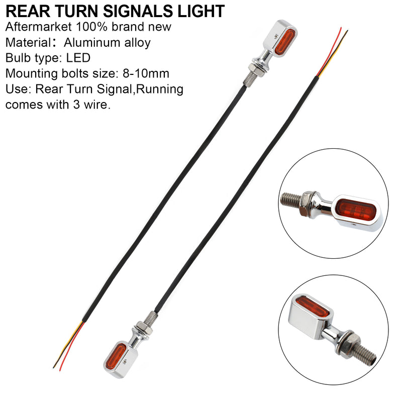 Sportster Touring Dyna Chrome Amber LED Rear Mini Turn Signal Indicator