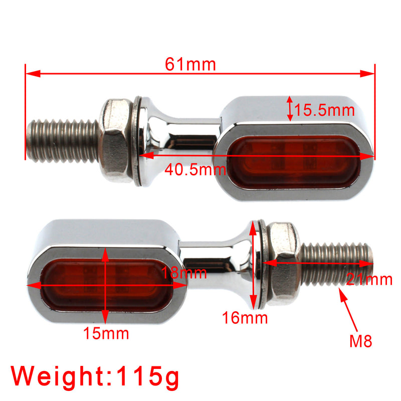 Sportster Touring Dyna Chrome Amber LED Rear Mini Turn Signal Indicator