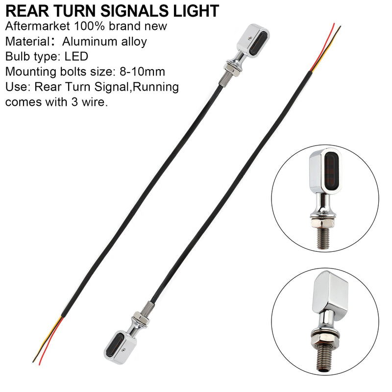 Sportster Touring Dyna Chrome Smoke LED Rear Mini Turn Signal Indicator