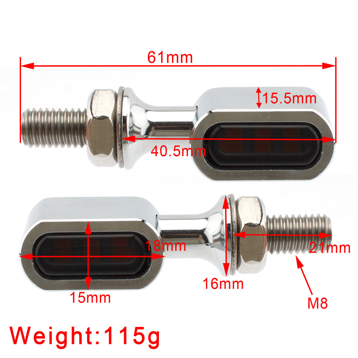 Sportster Touring Dyna Chrome Smoke LED Rear Mini Turn Signal Indicator