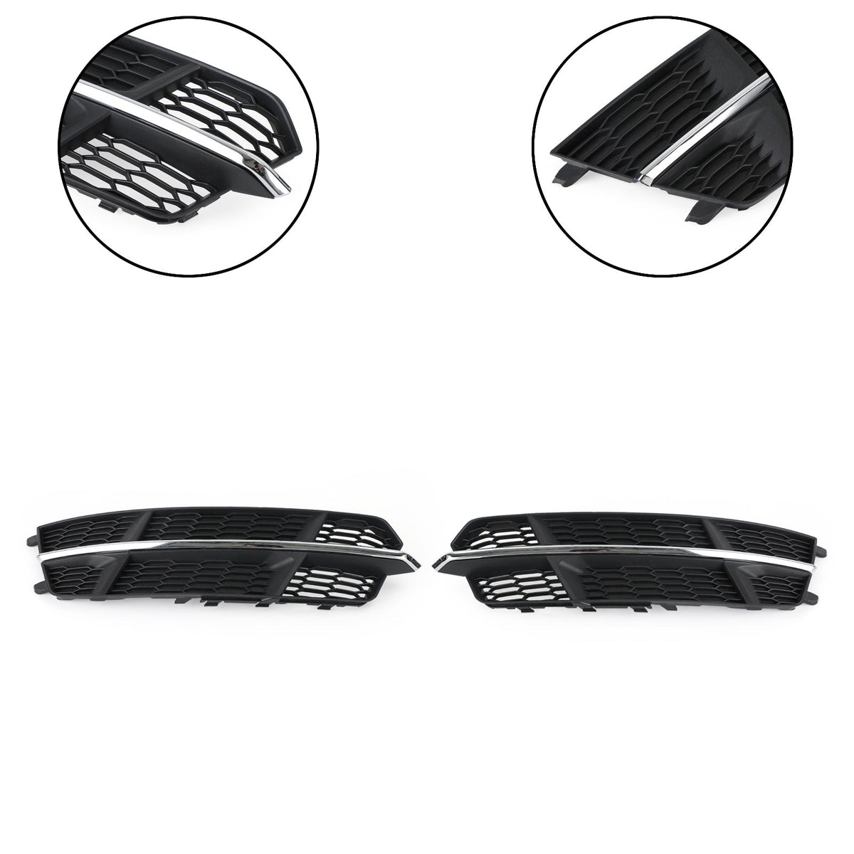 2016-2018 Audi A6 C7 S-Line Black Chrome Front Bumper Lower Grill