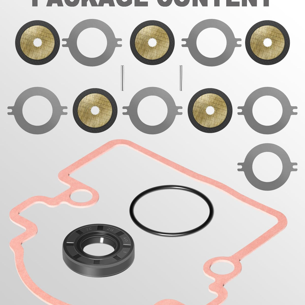 AM148465 Brake Kit Wet Park Brake Disk Kit & AM140806 Parking Brake Seal Kit for John Deere Gator XUV 625i 825i 855D 835M 865R Gator Utility Vehicles Wet Park Brake Disk And Seal Kit