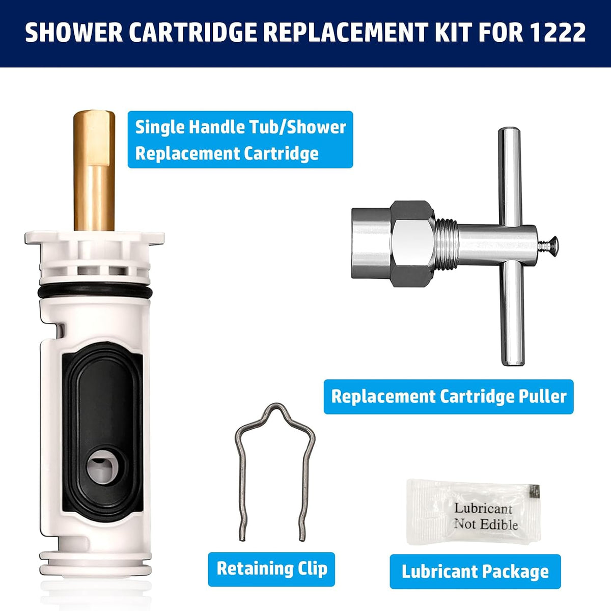 Replacement Cartridge Kit for 1222, with Puller Tool & Retainer Clip