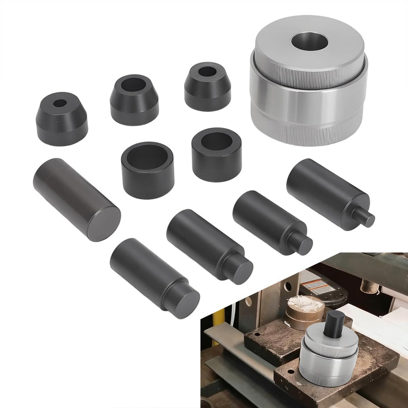 Coin Ring Hole Punch Tool Kit Self-Centering with 5 Punch Sizes No Spacers Hole punch sizes 1/4" 3/8" 1/2" 5/8" 3/4" Coin Ring Making Tools Jewelry Crafting