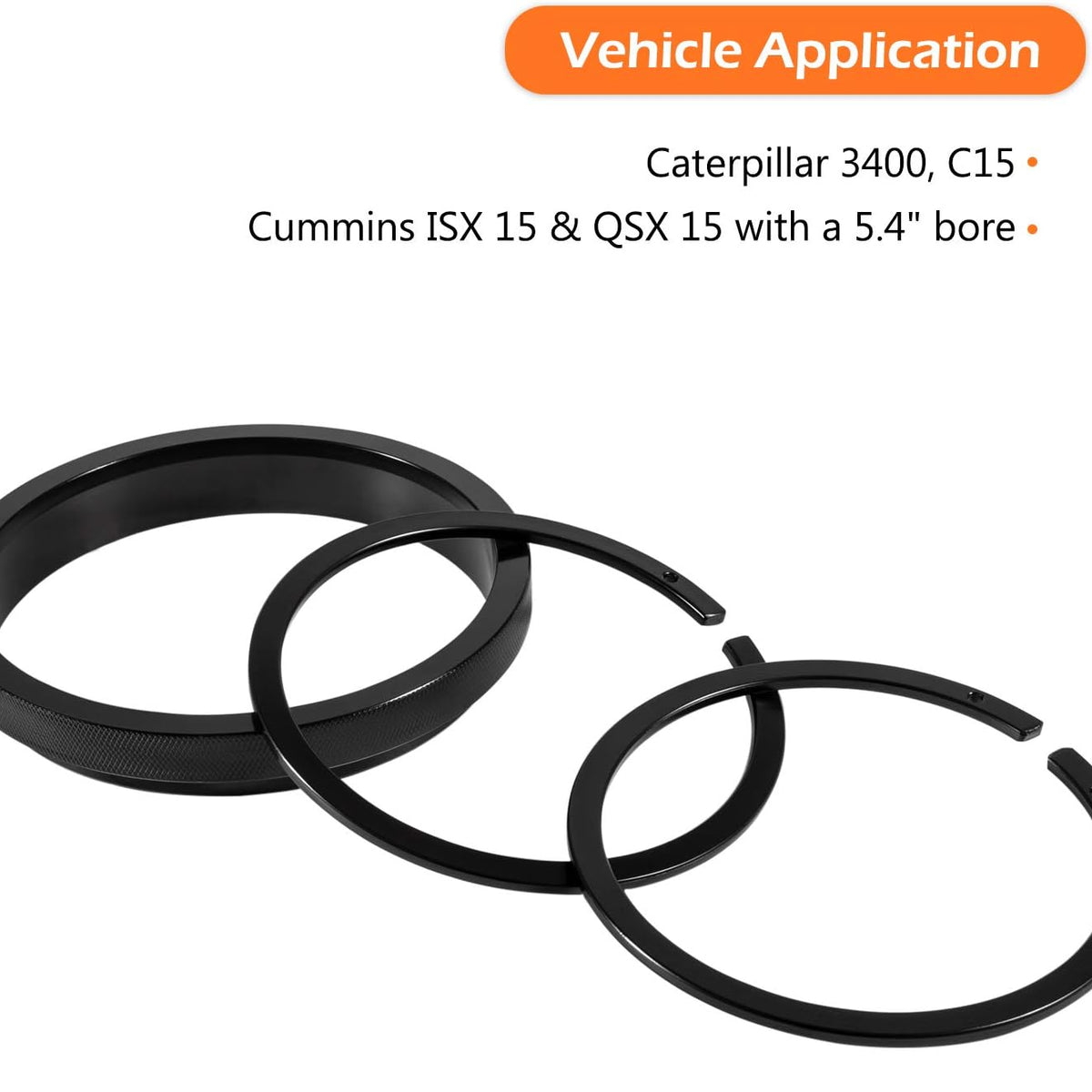 7040 Piston Ring Compressor Tool+Adapter+Anti-Polishing Ring for Cummins ISX/QSX, Caterpillar 3400, C-15 5.4" bore Alternative PT-7040 5394454 5299448 5299447 5299339 (4 PCS)