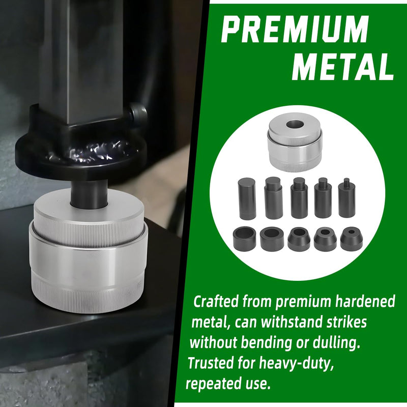 Coin Ring Hole Punch Tool Kit Self-Centering with 5 Punch Sizes No Spacers Hole punch sizes 1/4" 3/8" 1/2" 5/8" 3/4" Coin Ring Making Tools Jewelry Crafting