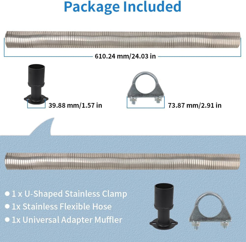 2FT Generator Exhaust Extension Kit for Honda EU6500is EU7000is Firman