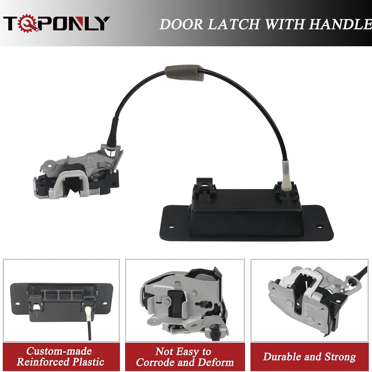 TQPONLY Rear Cargo Door Latch W/Handle,Compatible with 1992-2019 Ford E150 E250 E350 E450 Econoline Club Wagon Super Duty Left Driver Side Replaces 8C2Z-15431A03-A 6C2Z-15431A03-AA
