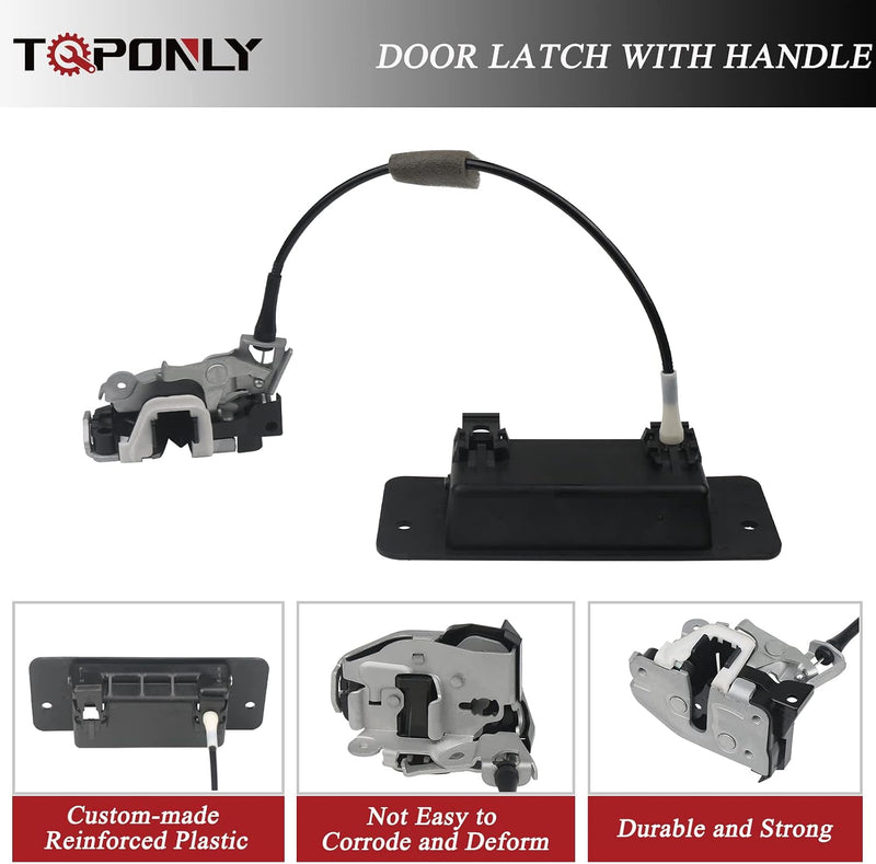 TQPONLY Rear Cargo Door Latch W/Handle,Compatible with 1992-2019 Ford E150 E250 E350 E450 Econoline Club Wagon Super Duty Left Driver Side Replaces 8C2Z-15431A03-A 6C2Z-15431A03-AA