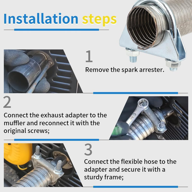 2FT Generator Exhaust Extension Kit for Honda EU6500is EU7000is Firman