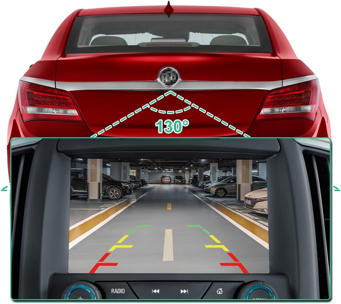22923842 Rear View Backup Camera Fit for Buick LaCrosse GM Compatible with Chevrolet Allure Malibu Volt 2011-2016, GreenYi Parking Assist Cam Replaces OE Number 22883286, 20860481, small, Black