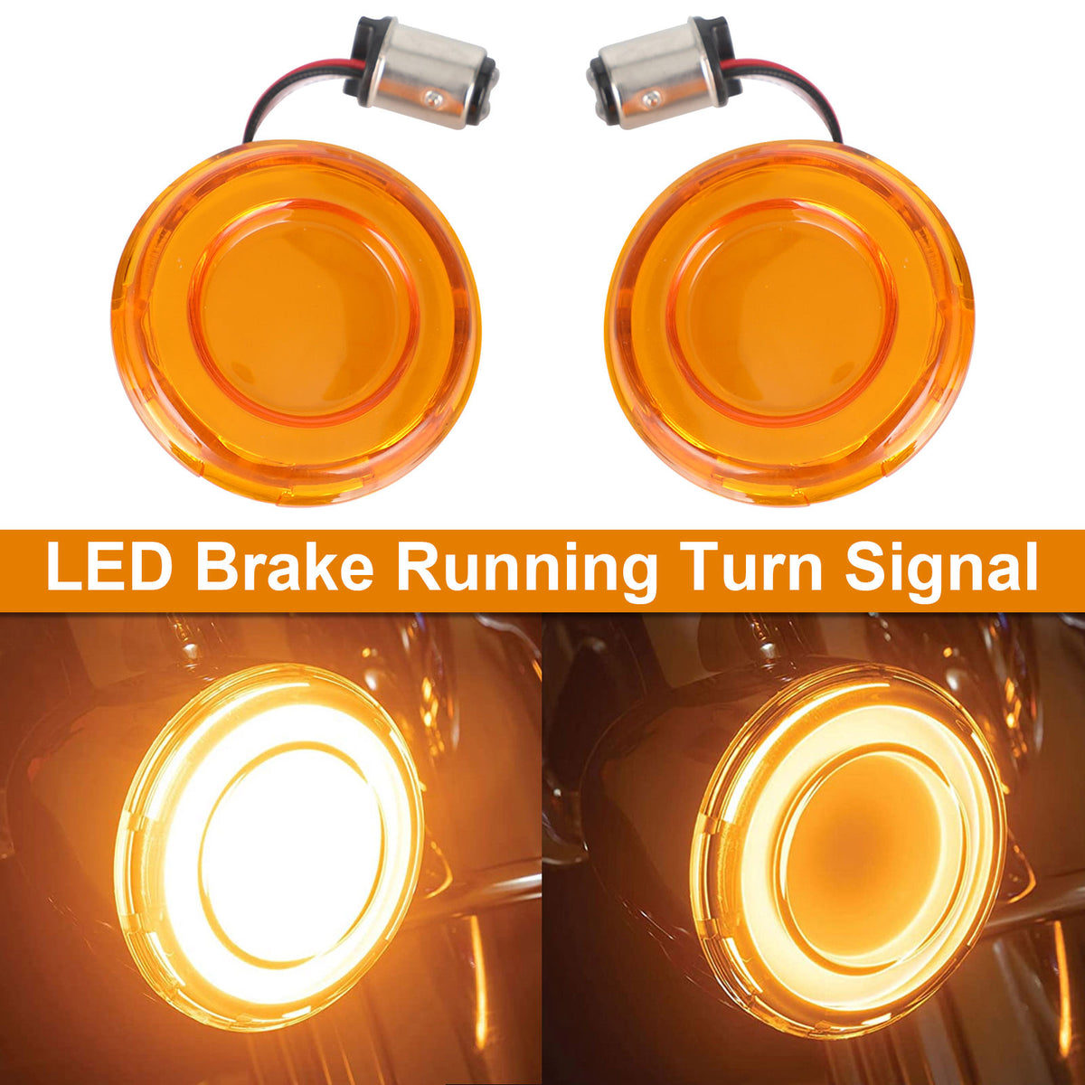 Touring Street Glide Electra Glide Yellow 1157 LED Brake Turn Signal Light
