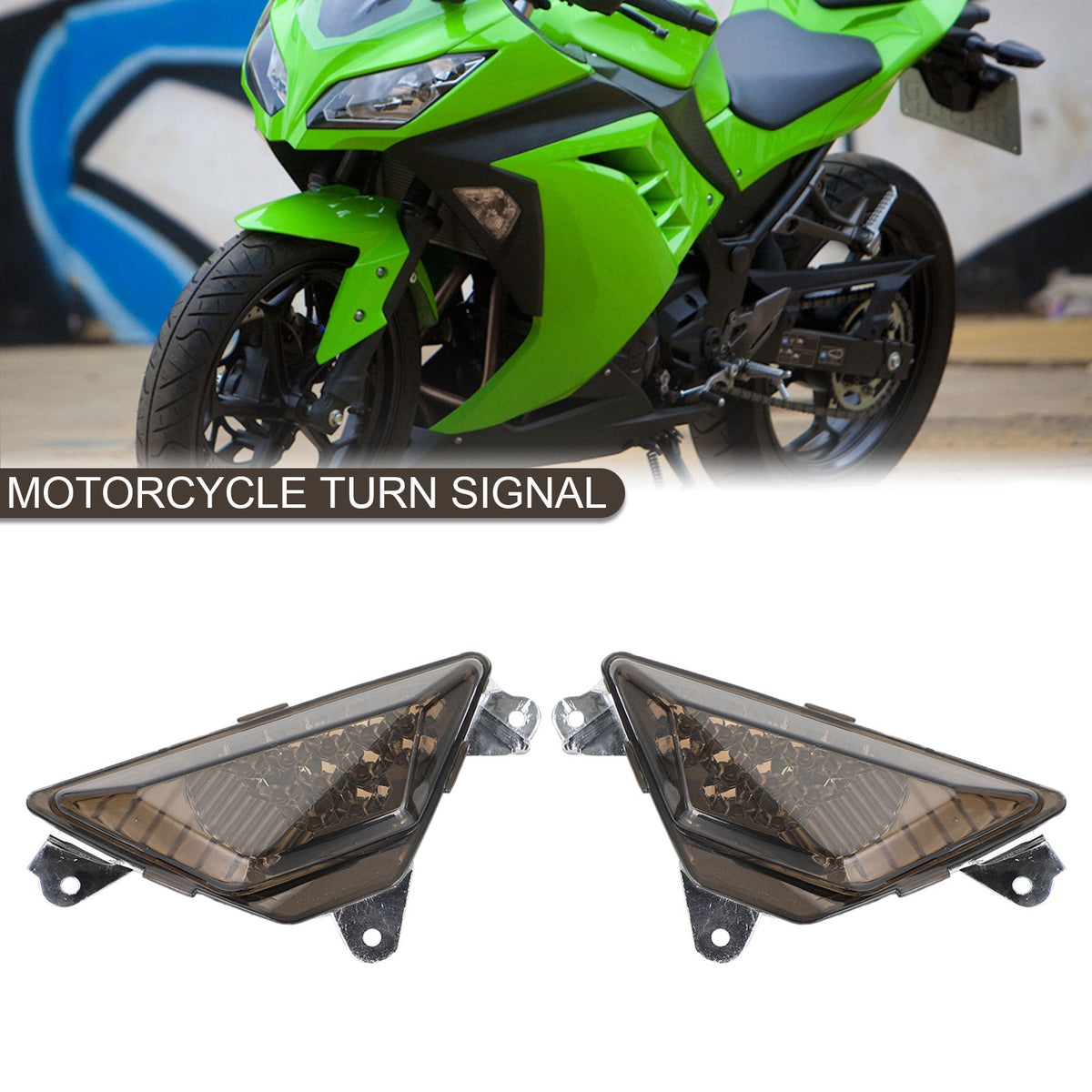 KAWASAKI NINJA 250 300 400 650 1000 ZX6R Smoke LED Front Turn Signal Light