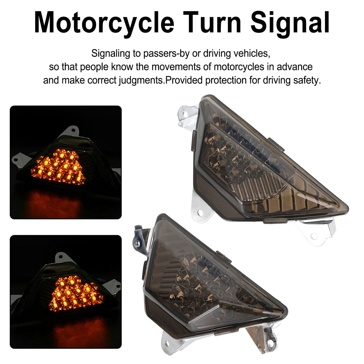 KAWASAKI NINJA 250 300 400 650 1000 ZX6R Smoke LED Front Turn Signal Light