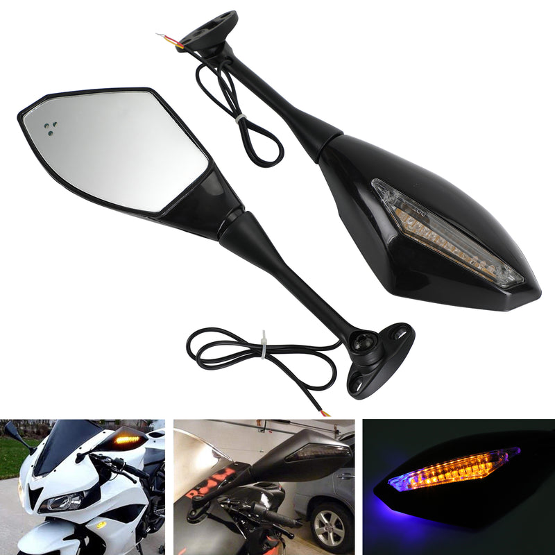 Honda CBR600RR 2003-2014 CBR1000RR 2004-2007 Rear View Mirrors w/ LED Turn Signals