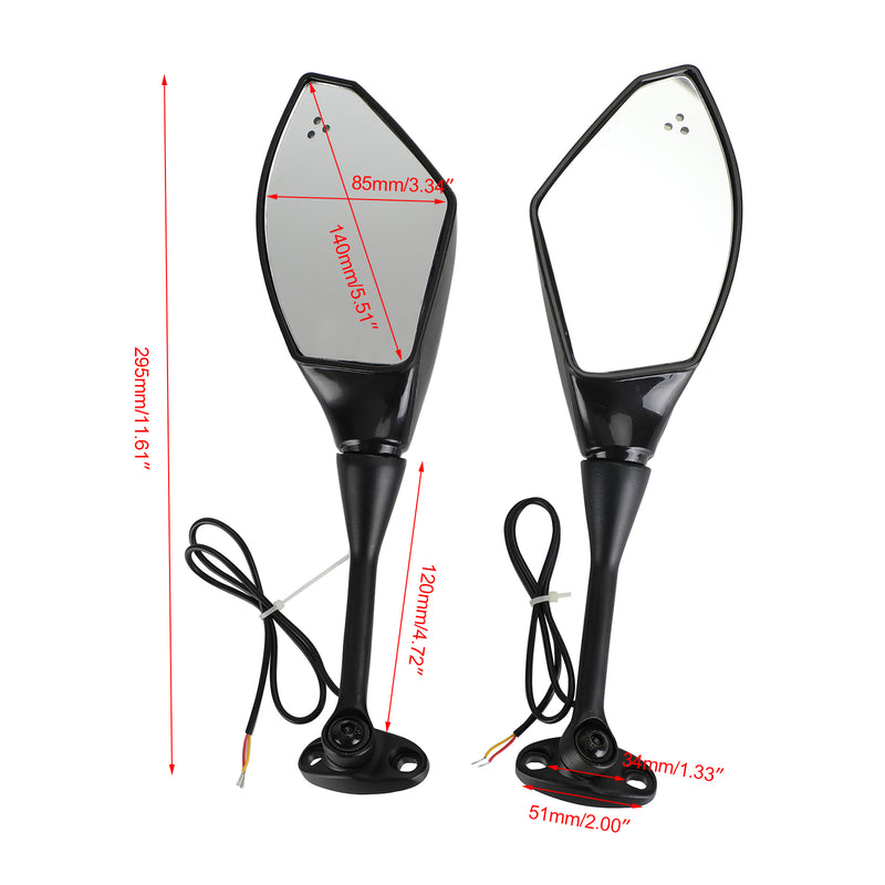 Honda CBR600RR 2003-2014 CBR1000RR 2004-2007 Rear View Mirrors w/ LED Turn Signals