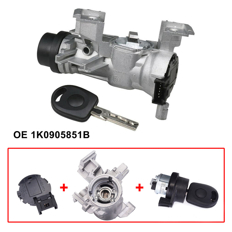 VW Golf SEAT 1K0905851B Ignition Switch With Lock Cylinder Key
