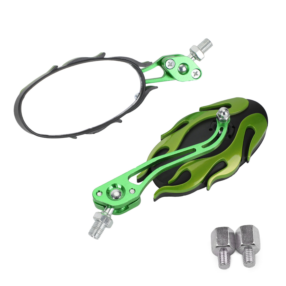 Universal Motorcycle Rearview Mirrors Rear View Mirror 8mm 10mm Green