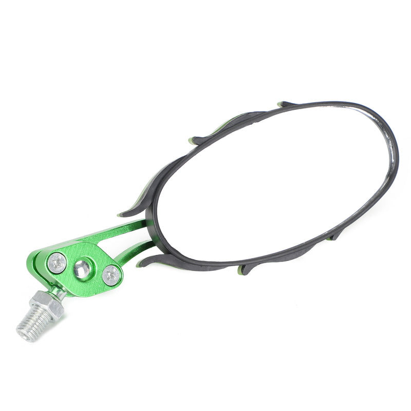 Universal Motorcycle Rearview Mirrors Rear View Mirror 8mm 10mm Green