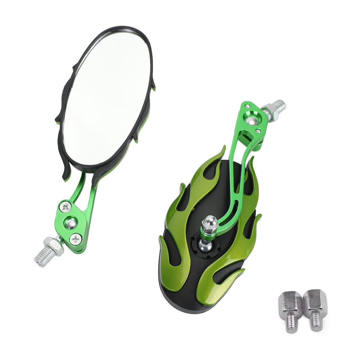 Universal Motorcycle Rearview Mirrors Rear View Mirror 8mm 10mm Green