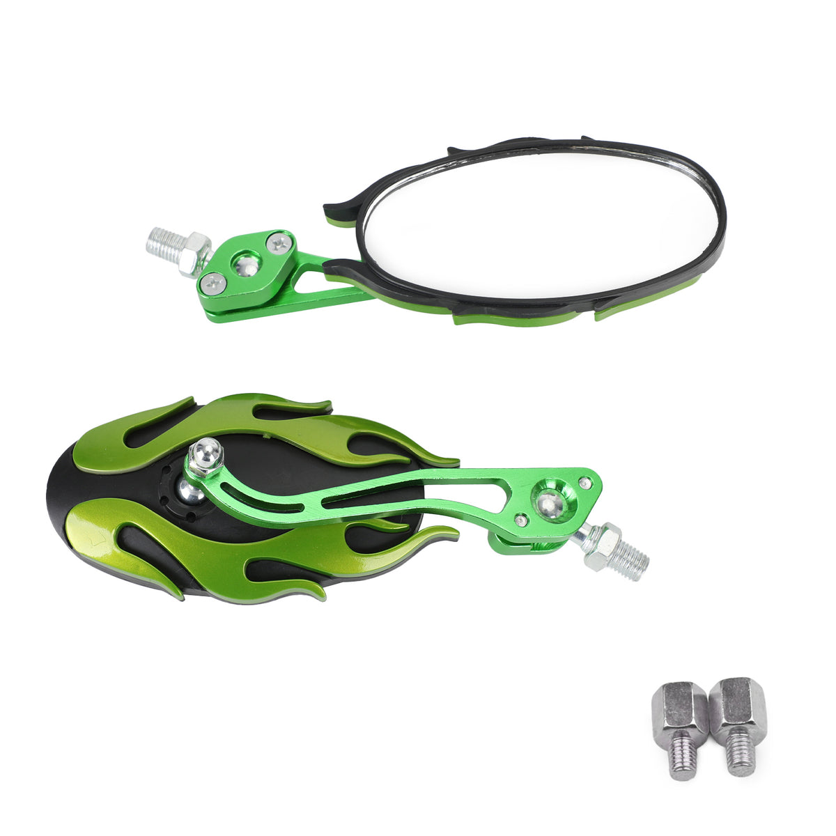 Universal Motorcycle Rearview Mirrors Rear View Mirror 8mm 10mm Green