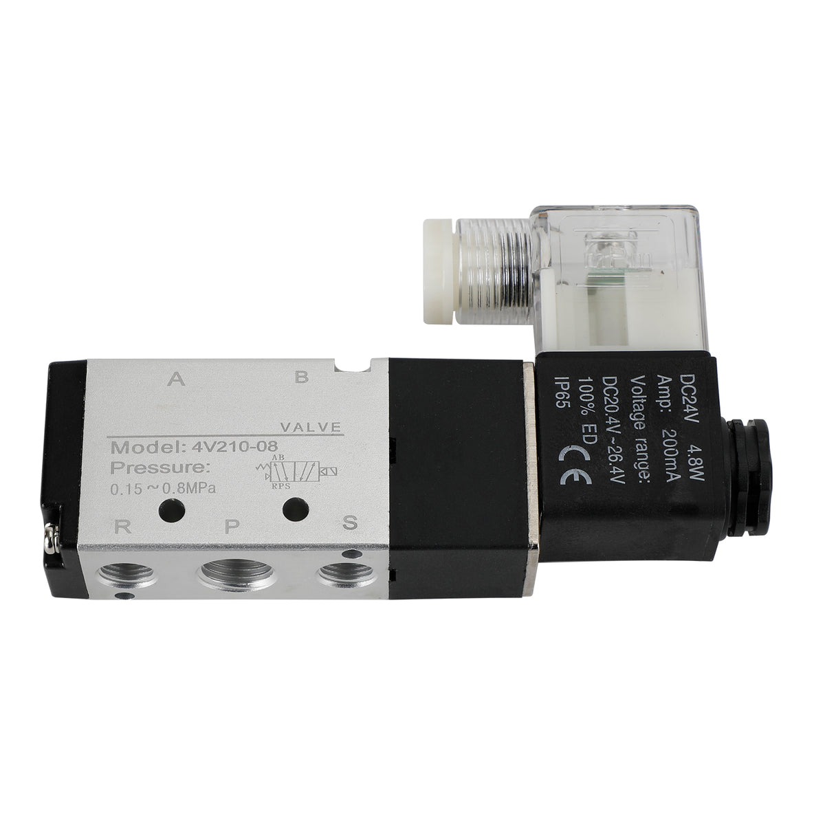 4V210-08 5 Way 2 Position Dc 24V Pneumatic Electric Solenoid Air Valve
