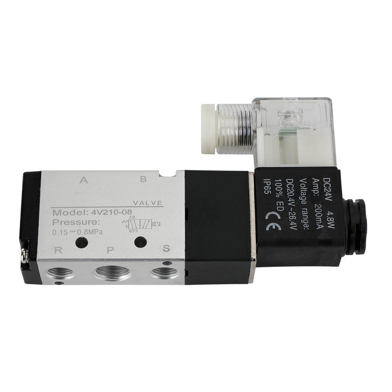 4V210-08 5 Way 2 Position Dc 24V Pneumatic Electric Solenoid Air Valve
