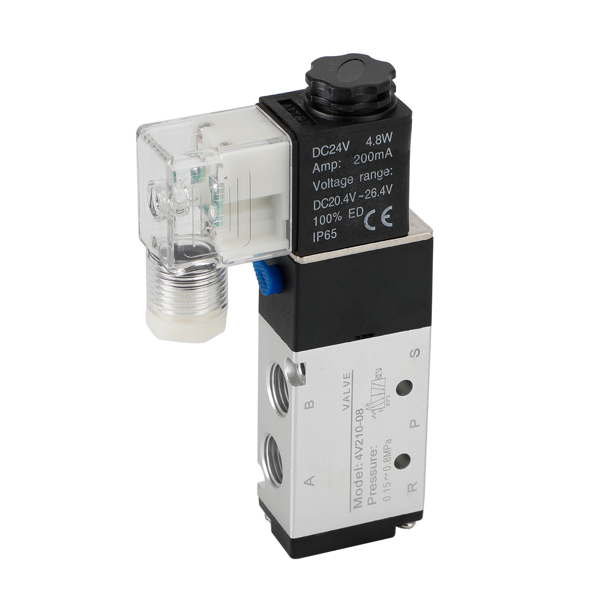 4V210-08 5 Way 2 Position Dc 24V Pneumatic Electric Solenoid Air Valve