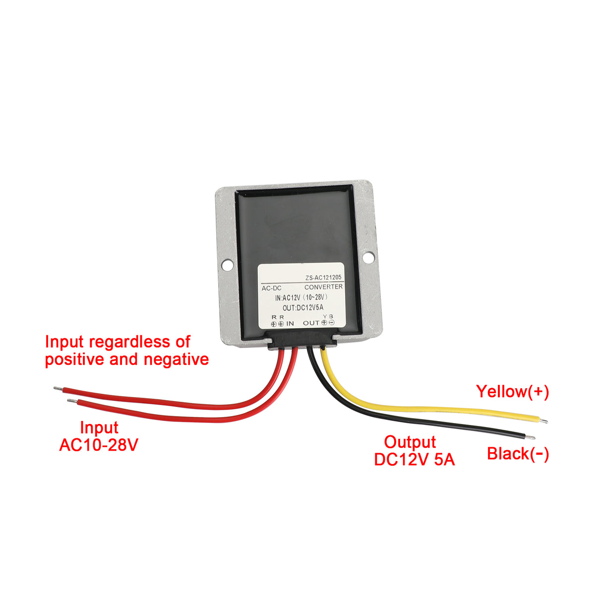 AC 12V To DC 12V 5A Power Supply Converter Regulator Module Waterproof