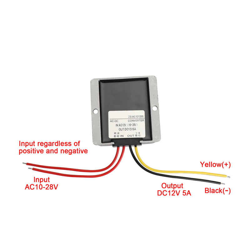 AC 12V To DC 12V 5A Power Supply Converter Regulator Module Waterproof