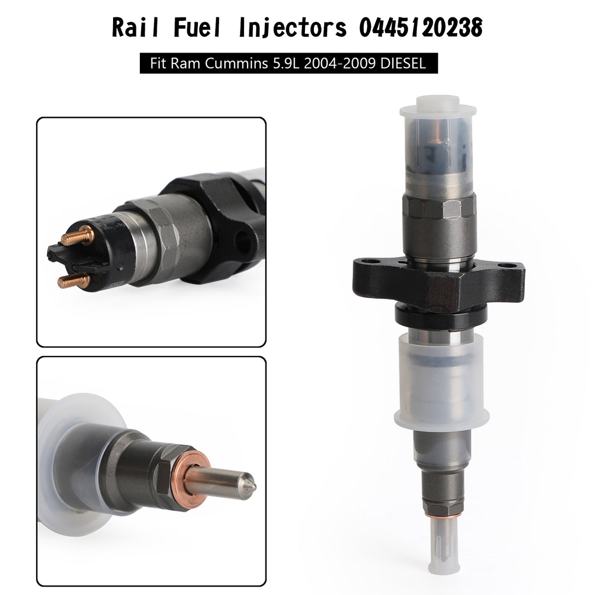 Ram Cummins 5.9L 2004-2009 DIESEL 6PCS Rail Fuel Injectors 0445120238