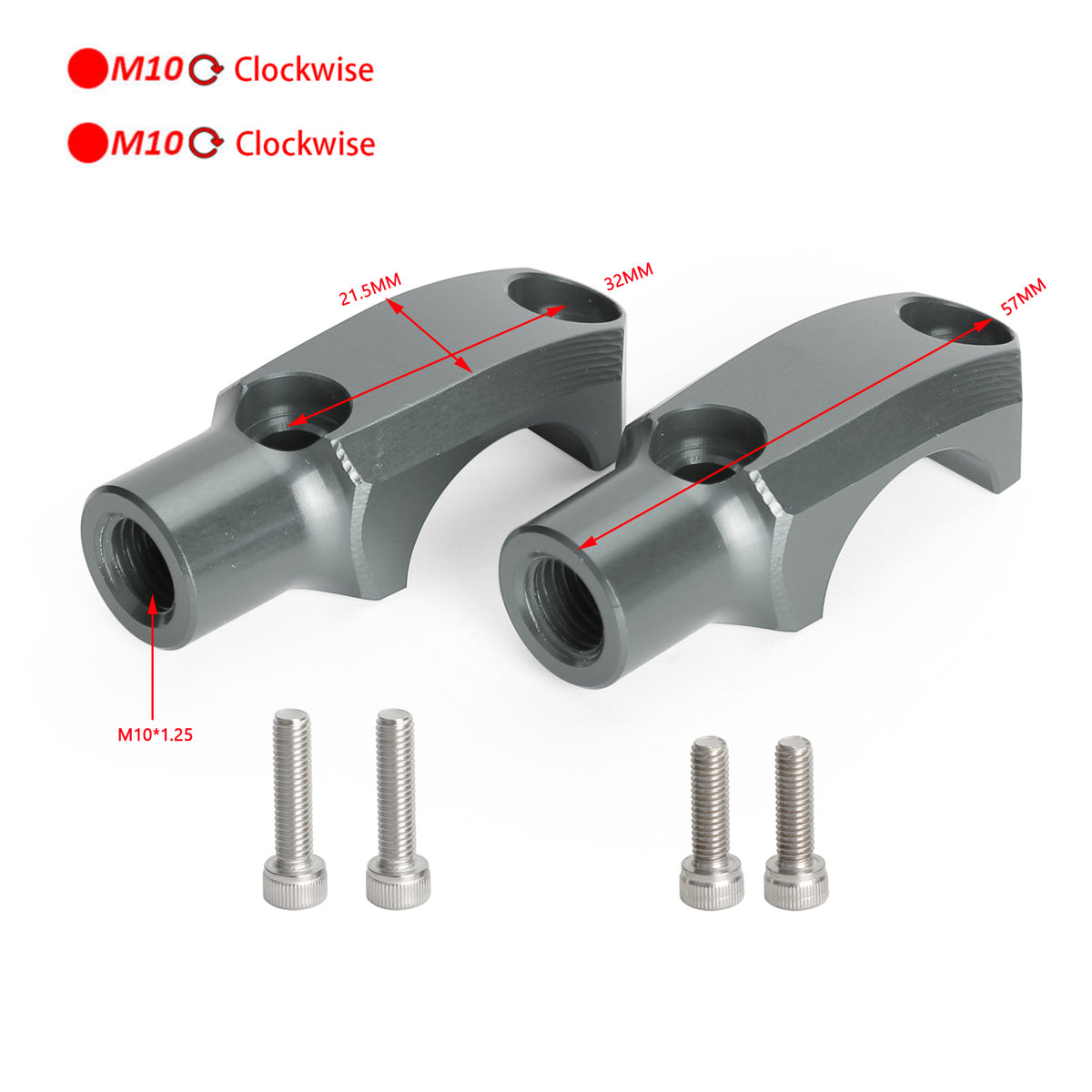 for Ducati CNC Master Cylinder Handlebar Clamp 10mm Mirror Mount 32mm Center