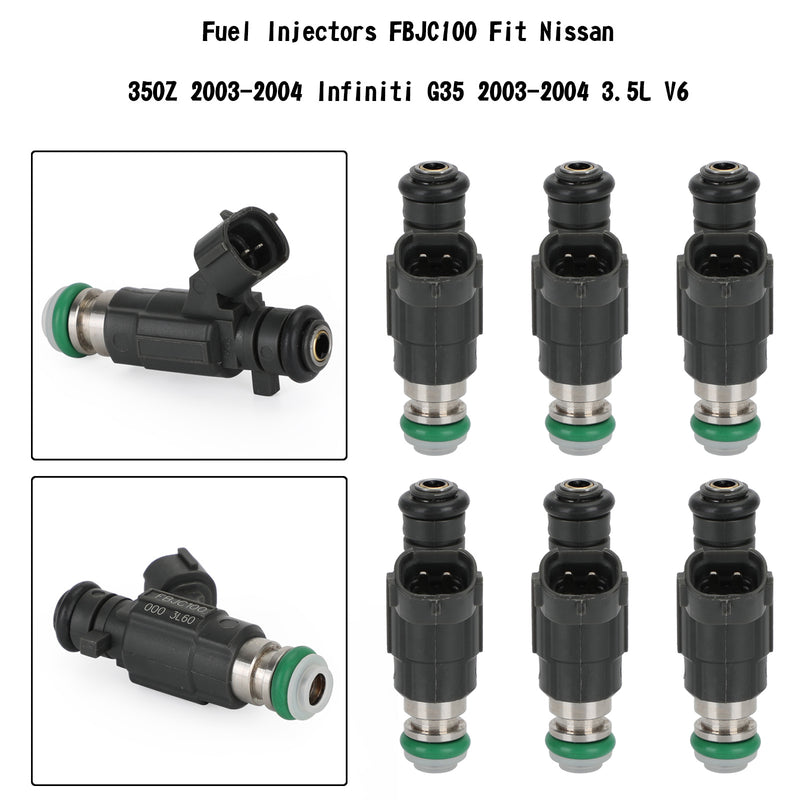 Nissan 350Z 2003-2004 Fit Infiniti G35 2003-2004 6PCS Fuel Injectors FBJC100
