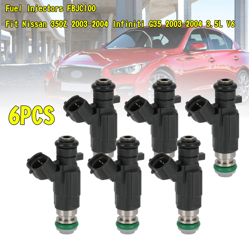 Nissan 350Z 2003-2004 Fit Infiniti G35 2003-2004 6PCS Fuel Injectors FBJC100