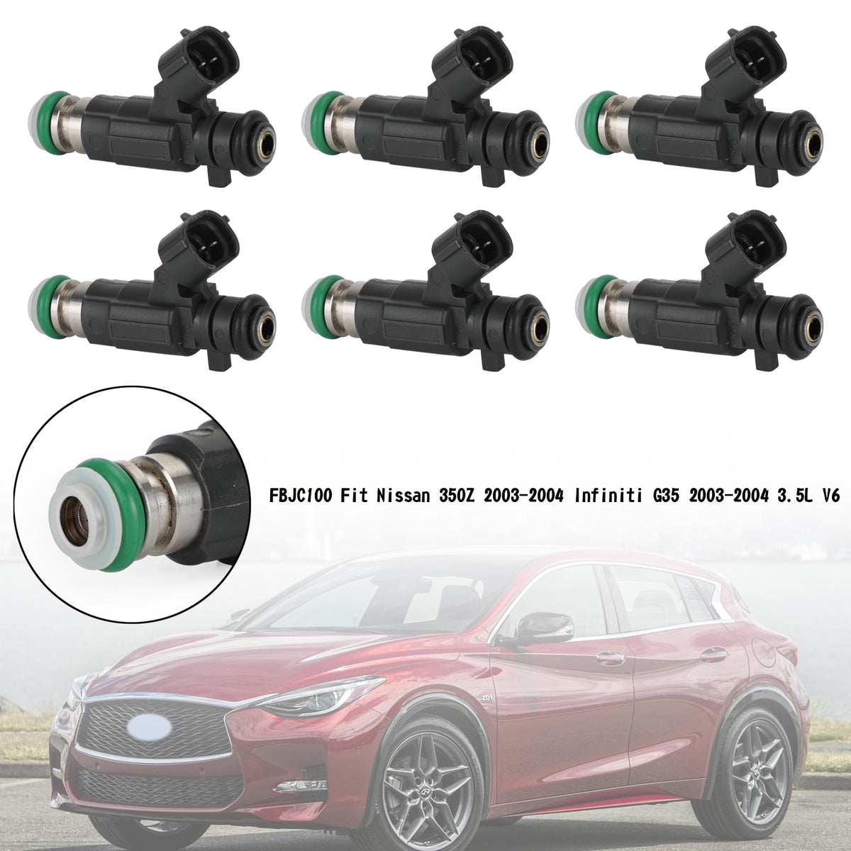 Nissan 350Z 2003-2004 Fit Infiniti G35 2003-2004 6PCS Fuel Injectors FBJC100