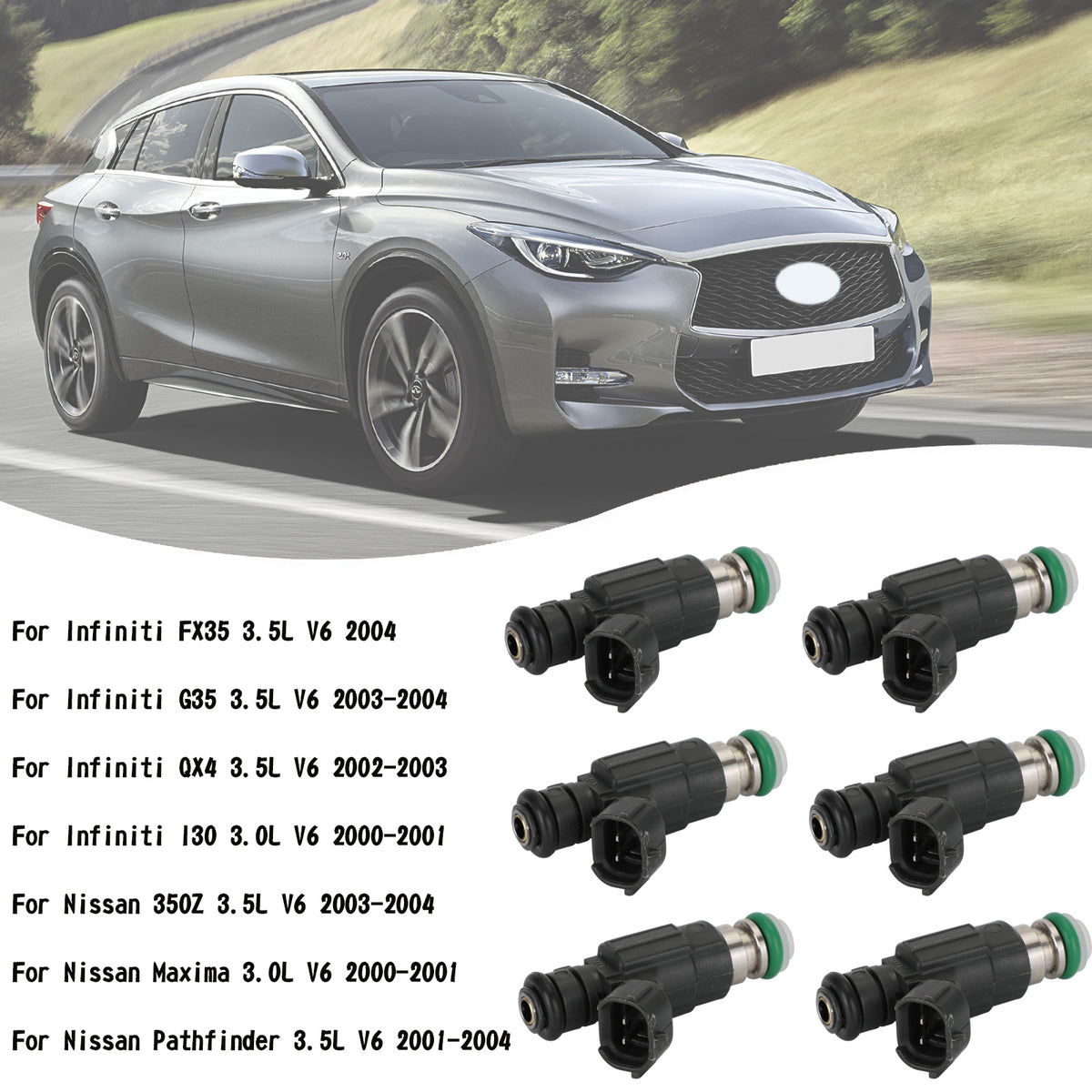 Nissan 350Z 2003-2004 Fit Infiniti G35 2003-2004 6PCS Fuel Injectors FBJC100