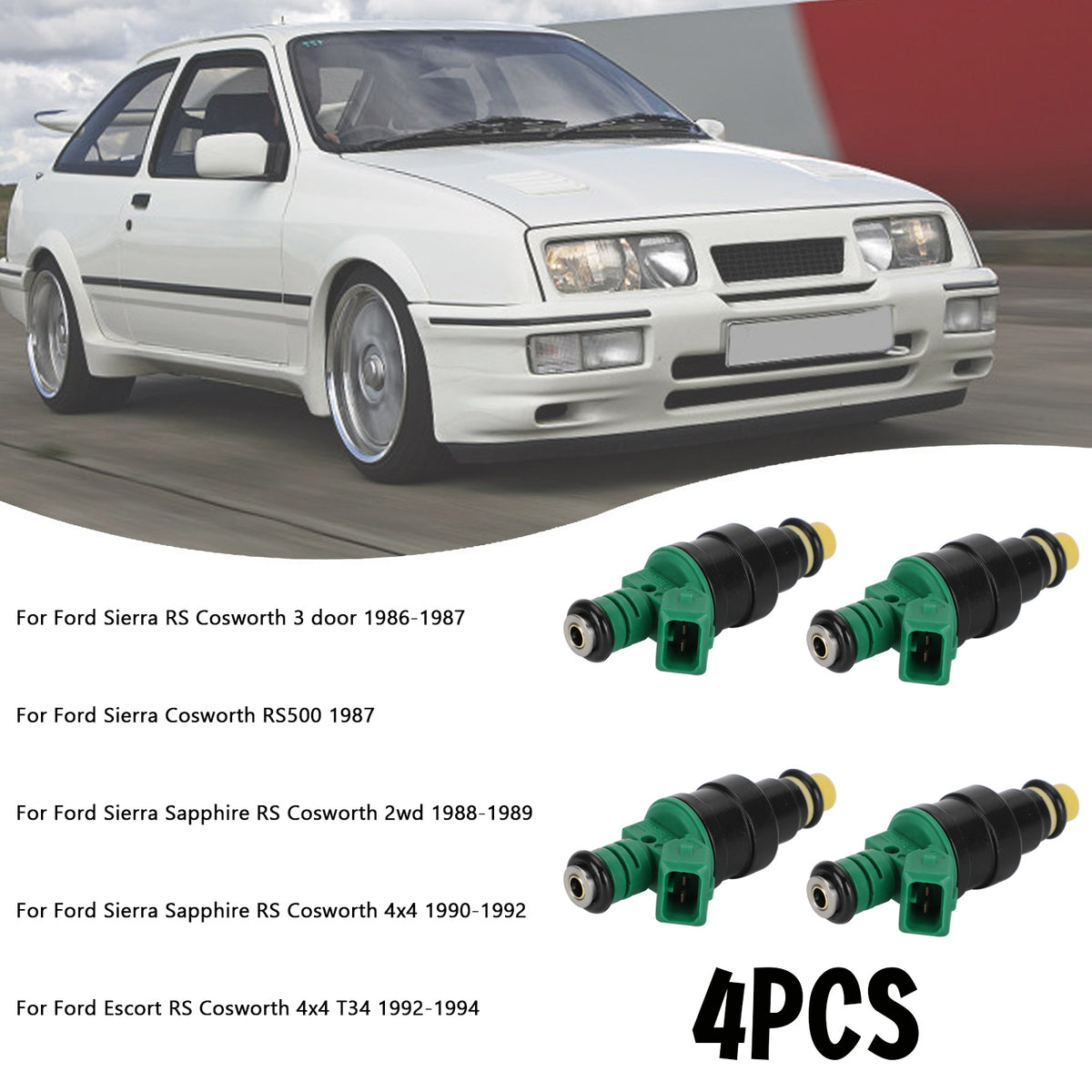 Ford Sierra Escort RS Cosworth 2.0T 4PCS Fuel Injectors 0280150803